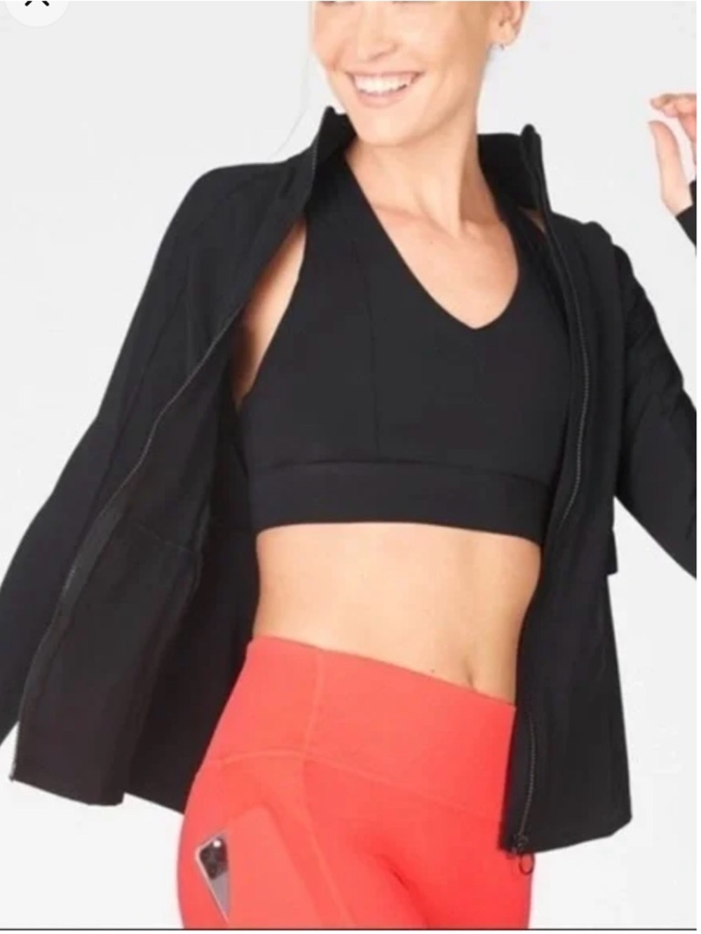 Fabletics Black Trinity Performance Jacket Black Size Large - Picture 2 of 7